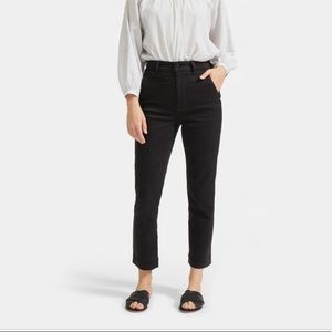 Everlane the slim leg crop black straight leg jean
